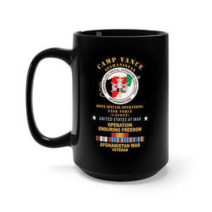 Black Mug 15oz - SOF - Camp Vance - Afghanistan - Combined Joint Special Operations Task Force - OEF - Afghanistan w SVC X 300