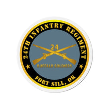 Load image into Gallery viewer, Die-Cut Magnets - 24th Infantry Regiment - Jefferson Barracks, MO - Buffalo Soldiers w Inf Branch