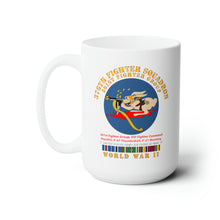 Load image into Gallery viewer, White Ceramic Mug 15oz - Army - 376th Fighter Squadron - AAC at War w WWII EU SVC