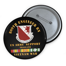 Load image into Gallery viewer, Custom Pin Buttons - 809th Engineer Bn - Thailand w VN SVC X 300