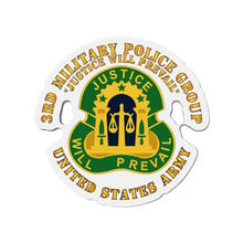 Load image into Gallery viewer, Die-Cut Magnets - Army - 3rd Military Police Group - DUI - Justice Will Prevail