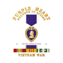 Load image into Gallery viewer, Kiss-Cut Vinyl Decals - Purple Heart - WIA w VN SVC w Purple Heart Ribbon