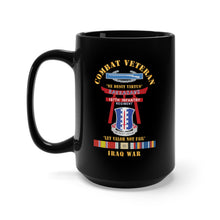 Load image into Gallery viewer, Black Mug 15oz - Army - Combat Veteran - 187th Infantry Regiment - Torii, Rakkasans, Let Valor Not Fail, English, Latin w CIB w IRAQ SVC X 300