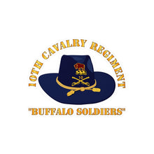 Load image into Gallery viewer, Kiss-Cut Vinyl Decals - Army - 10th Cavalry Regiment w Cav Hat - Buffalo Soldiers