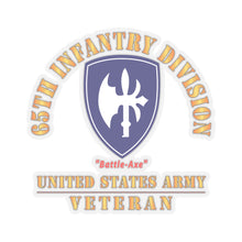 Load image into Gallery viewer, Kiss-Cut Stickers - Army - SSI - 65th Infantry Division - Battle-Axe - US Army Veteran X 300