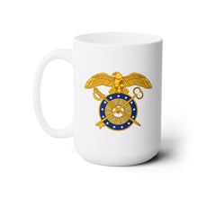Load image into Gallery viewer, White Ceramic Mug 15oz - Army - Quartermaster Corps Branch wo txt