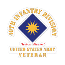 Load image into Gallery viewer, Kiss - Cut Stickers - Army - SSI - 40th Infantry Division - Sunburst Division - US Army Veteran X 300