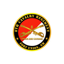 Load image into Gallery viewer, Kiss-Cut Vinyl Decals - Army - 8th Cavalry Regiment - Fort Union, NM - Honor and Courage w Cav Branch