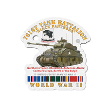 Load image into Gallery viewer, Die-Cut Magnets -SSI -Army - 761st Tank Battalion - Black Panthers - w Tank WWII EU SVC