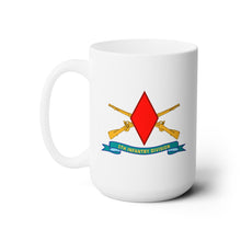 Load image into Gallery viewer, White Mug 15oz - Army - 5th Infantry Division - SSI w Br - Ribbon