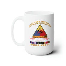 Load image into Gallery viewer, White Ceramic Mug 15oz - Army - 761st Tank Battalion - Black Panthers - w SSI