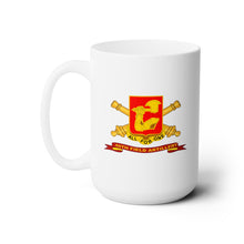 Load image into Gallery viewer, White Ceramic Mug 15oz - Army - 40th Field Artillery w Br - Ribbon