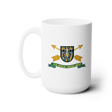 Load image into Gallery viewer, White Ceramic Mug 15oz - Army - 12th Special Forces Group - Flash w Br - Ribbon X 300