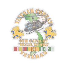 Load image into Gallery viewer, Kiss-Cut Stickers - Army - Vietnam Combat Cavalry Veteran w 9th Cav Helicopter X 300