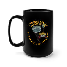 Load image into Gallery viewer, Black Mug 15oz - Airborne Ranger - E Company- 51st Infantry (Ranger) V1