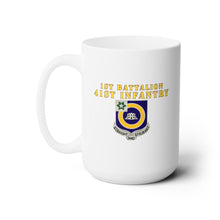 Load image into Gallery viewer, White Ceramic Mug 15oz - Army - 1st Bn 41st Infantry - DUI X 300 - Hat