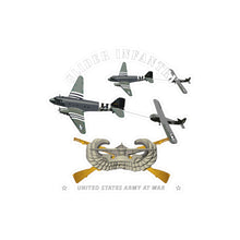 Load image into Gallery viewer, Kiss-Cut Vinyl Decals - Army - Glider Infantry w Towed Glider w Infantry Glider Badge