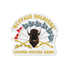 Load image into Gallery viewer, Die-Cut Magnets - Army - Buffalo Soldiers - Infantry - Cavalry Guidons w Buffalo Head - US Army X 300
