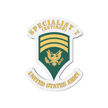 Load image into Gallery viewer, Die-Cut Magnets - Army - Enlisted - SPEC 7 - Specialist 7 - Std - Retired X 300