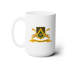 Load image into Gallery viewer, White Ceramic Mug 15oz - Army - 240th Cavalry Regiment w Br - Ribbon X 300