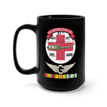 Load image into Gallery viewer, Black Mug 15oz - Army - 57th Medical Co - Original Dust off - Vietnam w Door Gunner Wings w VN SVC X 300