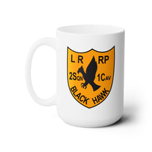 Load image into Gallery viewer, White Ceramic Mug 15oz - Army - 2nd Squadron, 1st Cav Regt LRRP - Black Hawk