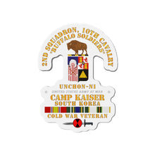 Load image into Gallery viewer, Die-Cut Magnets - Army - 2nd Squadron 10th Cavalry - 7th ID - Camp Kaiser Korea - Unchon-Ni