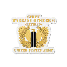 Load image into Gallery viewer, Die-Cut Magnets -SSI -Army - Chief Warrant Officer - CW06 - Retired - Flat - Eagle and Bar X 300