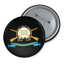 Load image into Gallery viewer, Custom Pin Buttons - 7th Infantry Regiment w Br - Ribbon X 300