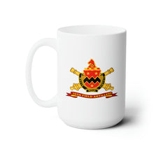Load image into Gallery viewer, White Ceramic Mug 15oz - Army - 16th Field Artillery w Br - Ribbon