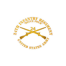 Load image into Gallery viewer, Kiss-Cut Vinyl Decals - Army - 24th Infantry Regiment - Deuce Four - Branch Insignia