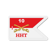 Load image into Gallery viewer, Die-Cut Magnets - Army - HHT - 1st Squadron - 10th Cavalry Guidon w White Boundaries X 300