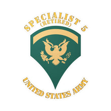 Load image into Gallery viewer, Kiss-Cut Vinyl Decals - Army - Enlisted - SPEC 5 - Specialist 5 - Std - Retired X 300