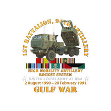 Load image into Gallery viewer, Kiss-Cut Vinyl Decals - Army - Gulf War Vet w  1st Bn 94th Artillery
