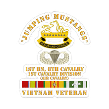 Load image into Gallery viewer, Kiss - Cut Stickers - Army - Jumping Mustangs w DUI - ABN Basic - 1st Bn 8th Cav w VN SVC