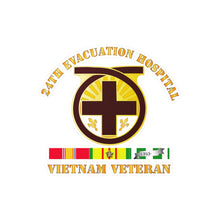 Load image into Gallery viewer, Kiss-Cut Vinyl Decals - Army - 24th Evacuation Hospital - Vietnam Veteran w V N SVC