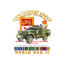 Load image into Gallery viewer, Kiss-Cut Vinyl Decals - Army - 15th Cavalry Group - One for All - w Armored Scout Car w SSI WWII EU SVC
