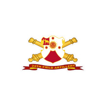 Load image into Gallery viewer, Kiss-Cut Vinyl Decals - Army - 24th Field Artillery w Br - Ribbon