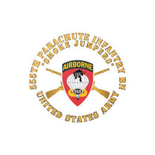 Load image into Gallery viewer, Kiss-Cut Vinyl Decals - Army - 555th Infantry Parachute Bn SSI - Smoke Jumpers w Br X 300