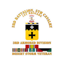 Load image into Gallery viewer, Kiss-Cut Vinyl Decals - Army - 3rd Bn, 5th Cavalry - 3rd Armored Div - Desert Storm Veteran