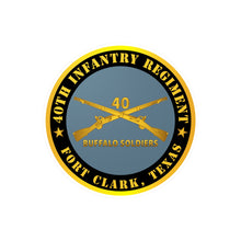 Load image into Gallery viewer, Kiss-Cut Vinyl Decals - Army - 40th Infantry Regiment - Buffalo Soldiers - Fort Clark, TX w Inf Branch