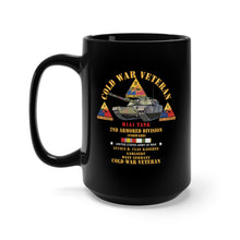 Load image into Gallery viewer, Black Mug 15oz - Cold War Vet - 2nd Armored Division - Lucius D. Clay Kaserne - Garlstedt, Germany - M1A1Tank - Green Camo w COLD SVC X 300