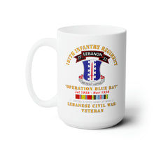 Load image into Gallery viewer, White Ceramic Mug 15oz - Army - 187th Infantry Regiment - TF 201 - Lebanon Civil War w AFEM SVC