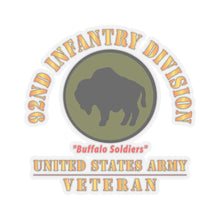 Load image into Gallery viewer, Kiss-Cut Stickers - Army - SSI - 92nd Infantry Division - Buffalo Soldiers - US Army Veteran X 300