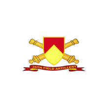 Load image into Gallery viewer, Kiss-Cut Vinyl Decals - Army - 36th Field Artillery w Br - Ribbon