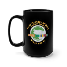Load image into Gallery viewer, Black Mug 15oz - 104th Infantry Division - Europe - Ribbons Centered - w Txt w PAC WWII X 300