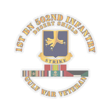 Load image into Gallery viewer, Kiss-Cut Stickers - Army - 1st Bn 502nd Infantry - Desert Shield w Svc