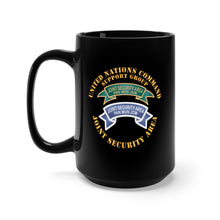 Load image into Gallery viewer, Black Mug 15oz - Joint Security Area - United Nations Command Support Group w Txt X 300