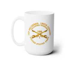 Load image into Gallery viewer, White Mug 15oz - Army - 1st Squadron, 180th Cavalry Branch - Oklahoma Warriors - US Army