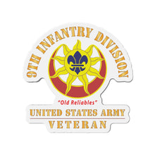 Load image into Gallery viewer, Die-Cut Magnets - Army - DUI - 9th Infantry Division - Old Reliables - US Army Veteran X 300